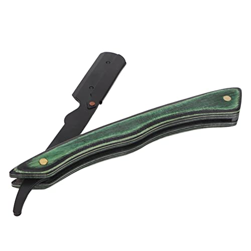 Stainless Steel Straight Edge Razor,Razors For Men,Foldable Beard Blade Holder, Composite Wood Beard Knife Handle For Barber,Mens Razors For Shaving,Barber Supplies #TOP3