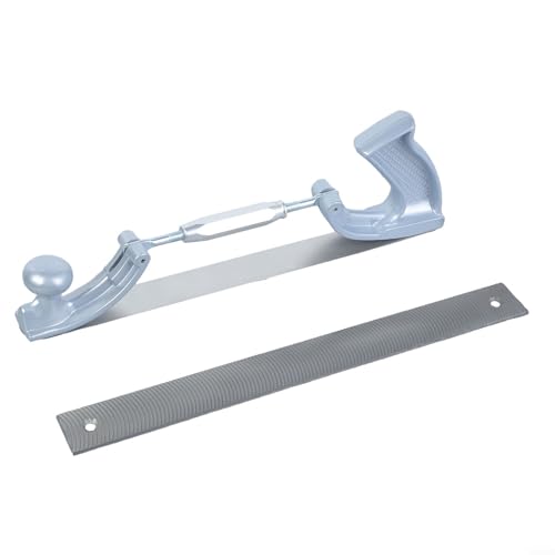 Bulevisiter Professionelles Karosseriefeilen-Set, flexibles Feilwerkzeug, verstellbarer Feilenhalter, 35,6 cm gebogene Stahlfeilen mit verstellbarem Griffrahmen für Metallpolieren (C)