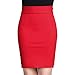 NP Printemps Automne Femme Eté Bureau Formel Femme Jupe Crayon Femme Elastique Sac Brocart Hanche Mini Jupe, Rouge, XXXL