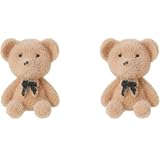 PLAFOPE Pendientes y Material de Flocado de Oso de Peluche y Seguros Diseño Delicado para Mujer y para Bodas y Graduaciones