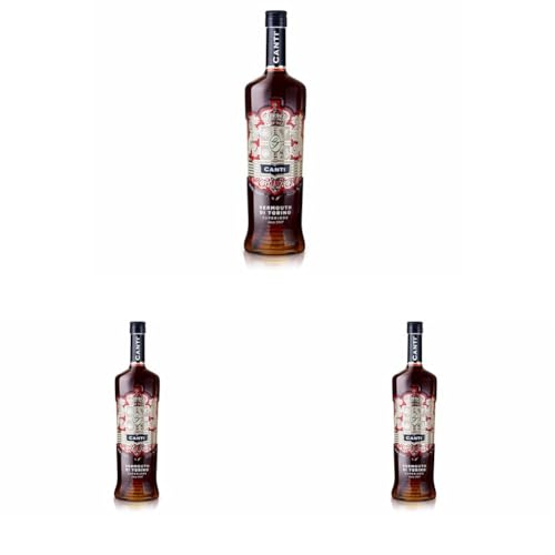 Canti - Vermut Rojo Superior de Turín, Bebida para aperitivos con Notas Cítricas, de Especias, Quina y Ajenjo Romano, 1x1L (Paquete de 3)