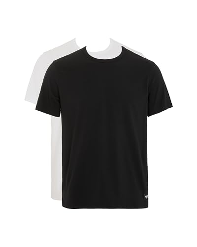 Man's Essential LOGOLABEL 2-Pack Crew Neck T-Shirt Black M Regular FIT