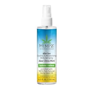 Hempz After Sun Cooling Aloe Vera Body Spray, Vegan formula to Soothe and Hydrate Sunburn, 8.5 oz.