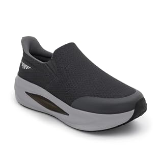 Red Tape Walking Slip-On Shoes for Men for Everyday Comfort in Dark Grey | Low-Cut Walking Shoes.
