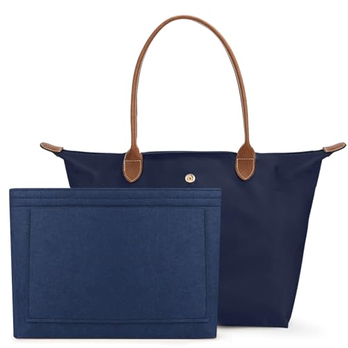 Image of Tote Bag for Women with Purse Organizer Insert, Foldable Waterproof Nylon Bag for Travel, and Daily Use,Medium Size.