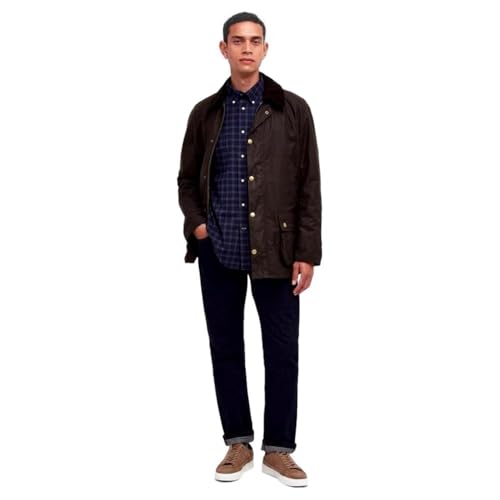 Barbour International Men's Ashby Waxed Jacket, Olive (US, Alpha, Large, Regular, Regular