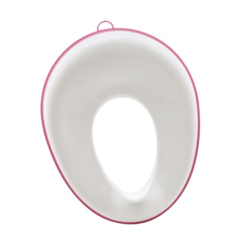 POXZSFX Entrenador de inodoro antideslizante para niños, asiento ovalado, suave, solución segura para niños pequeños. El anillo del asiento del orinal evita que la orina se, Rojo, 38x30cm