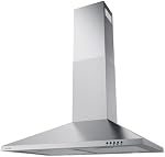 Hermitlux Range Hood 30 inch Stainless Steel, Wall Mount Vent Hood for Kitchen with Charcoal Filter, Ducted/Ductless Convertible