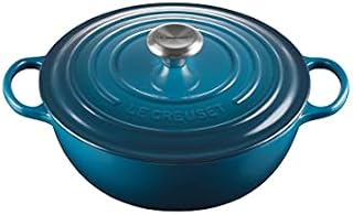 Le Creuset Signature żeliwna brytfanna z pokrywką, Ø 32 cm, La Marmite, okrągła, nadaje się do wszystkich rodzajów kuchenek i indukcyjnych, pojemność: 4,1 l, 6,275 kg, czerwony piecyk
