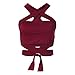 Produktbild TWIFER Damen Bandage Backless Crop Top Kurz Trägershirts Tank Tops Weste mit Bownot Halfter Off Shoulder Bluse T Shirt Camisole Weste Cami Tank Top
