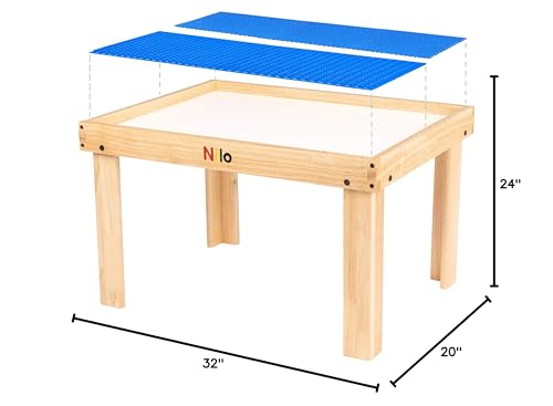 image for NILO Kids Activity Table Set with Two Double-Sided Baseplates/Boards/M