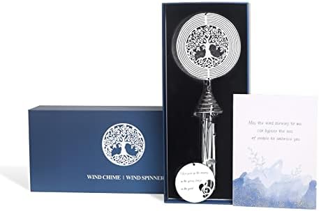 PBQWXES Wind Chimes with Tree of Life Hanging 3D Wind Spinner - Wind Chime Gifts for Family Teachers Friends - Outdoor, Indoor, Garden, Patio Wind Catcher Decoration.