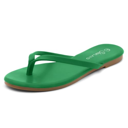 Image of Shoe Land Thong Flip Flops for Women, Memory Foam Flat Sandals, Lightweight Summer Slides, Non Slip Comfort Sandals for Beach, Travel and Everyday Wear