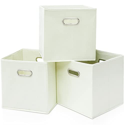 Yunkeeper Black Fabric Cubby Storage Bins,13x13x13 Inches ,Cube Organizer Bin