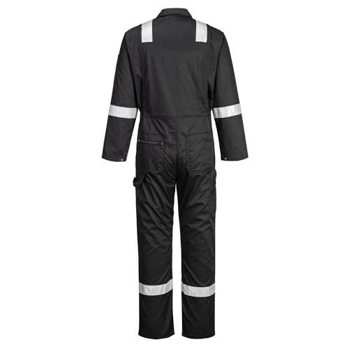 Portwest F813 Iona Tuta Da Lavoro Di Sicurezza In Polycotton Nero, L - 4