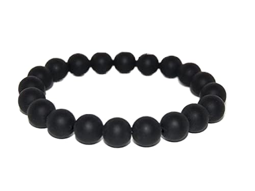 Bracelet stretch onyx noir 10mm LKBEADS, cadeau de bonne chance