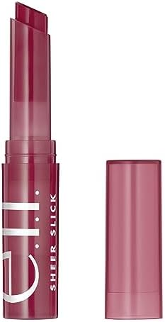 e.l.f. Sheer Slick Lipstick, Hydrating Lipstick For Sheer Color With A Shiny Finish, Infused With Vitamin E, Vegan & Cruelty-free, Black Cherry