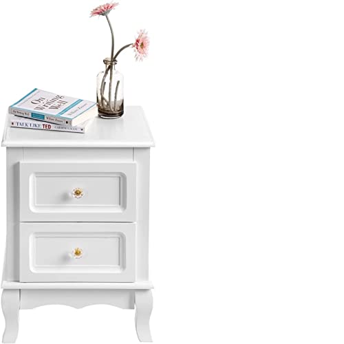 TABKER Mesita De Noche Bedside Table Drawer Side Table Wooden Sofa Side Shelf Cabinet