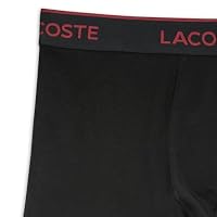Lacoste Men's Cotton Stretch Essentials Boxer Briefs, 3-Pack (Amazon Exclusives), Black/Bordeaux/Abyss Blue, Small — image 3