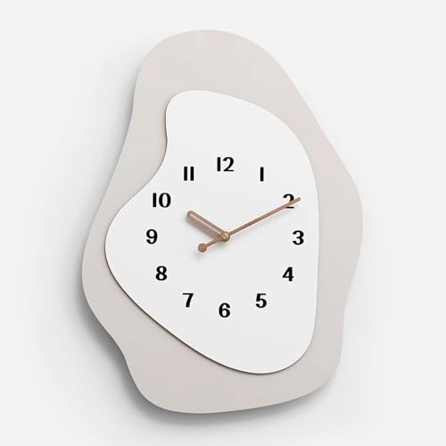 Horloge murale double face en bois massif gris petit modèle pour salon
