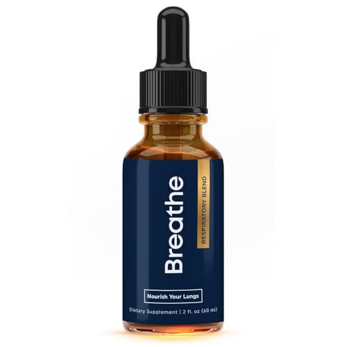 BREATHE 8-IN-1 Mullein Drops for Lungs & Airways 2 fl.oz. - Peppermint Thyme & Mullein Leaf Extract - Lung Detox for Smokers - Break up Mucus & Breathe Clear- GMO-Free & Made in USA- 2 months supply