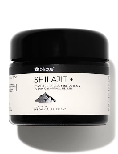 Blisque Pure Himalayan Organic Shilajit Resin Supplement | Authentic and Natural | Golden Grade A | Contains Fulvic Acid and Trace Minerals | 30 Grams