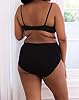 INNERSY Women's Plus Size XL-5XL Cotton Underwear High Waisted Stretchy Briefs 5-Pack(Black,5X-Large)