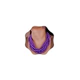 Aimimier 1920s Multilayer Twisted Beads Cluster Necklace with Earrings Collar Bib Choker Necklace Fashion Jewelry for Women (Purple)