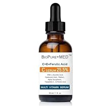 BioPureMED 25% Vitamin CE+Ferulic Acid Serum for Face Anti Wrinkle Serum Retinol 22, Hyaluronic Acid Best Organic Korean Skin Care Vitamin C Serum/Face Moisturizer