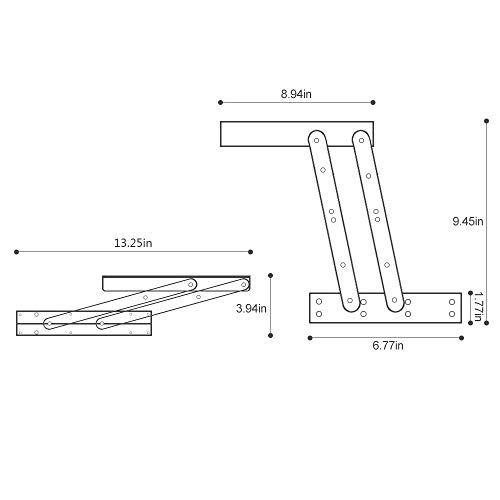 Lift Up Top Modern Coffee Table Desk Mechanism Hardware Fitting Convertible Furniture Hinge Spring Stand Rack Bracket 240Mm/9.45 Inch (Spring-Actuated) #TOP5