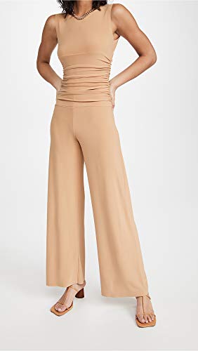 Norma Kamali Women's Kamali Kulture Shirred Waist Jumpsuit, Nude, Tan, M #TOP1