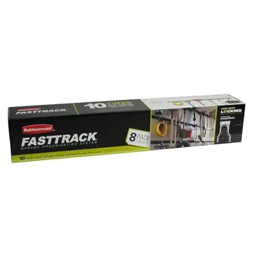 Rubbermaid Fasttrack Garage Storage Utility Hooks, All In One Rail Hook Kit And Tool Organizer, 8 Piece, Heavy Duty For Wall/Shed/Garden #TOP2