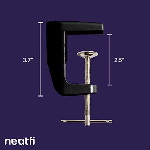 Neatfi Replacement Clamp, Adjustable Lamp Clamp With Screw - Fits Tables Up To 2.5 Inches Thick, Securely Mounts Lamps Onto Desks, Workbenches, Or Tables (Black) #TOP4