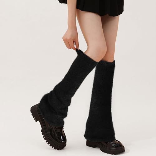 Image of XEPST Fuzzy Leg Warmers Plush Women's Leg Warmers Winter Socks for Women Kawaii Flared Leg Warmers