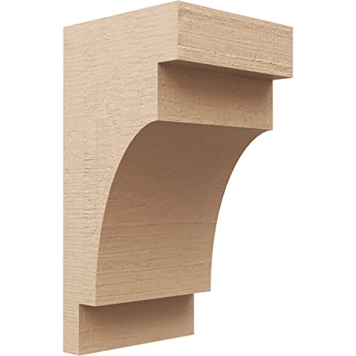11"W x 11"D x 22"H Wide Mediterranean Rough Cedar Woodgrain TimberThane Corbel, Primed Tan