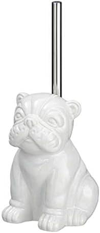 PUMA Bulldog Toilet Brush Holder, Ceramic, White, 19.5 x 15.5 x 12 cm - Image 3