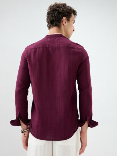 Image of VASTRADO Wine Ladder Striped Evening Kurta MK8605A