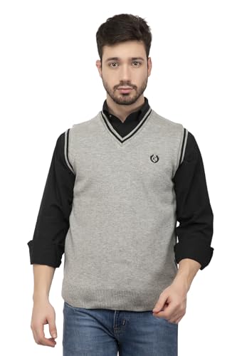 Image of Kvetoo V Neck Sleeveless Winter Wool Sweater for Men