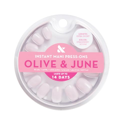 Olive & June Instant Mani Press-On Nails, Strawberry Scone