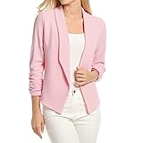 POGT Women's Blazers for Work Business Casual Lightweight Summer Blazer (S, Pink)