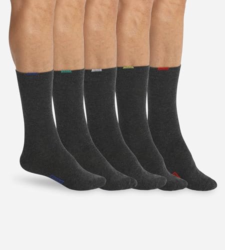 DIM Chaussettes Homme EcoDIM Talon/Pointes Renforcés x5, Gris Moyen, 43-46