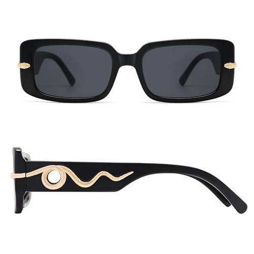 Trendy Snake Sunglasses for Women and Men Retro Rectangle Sunnies AP3672