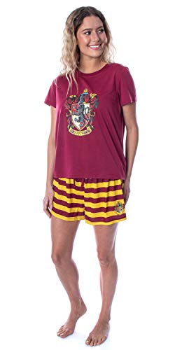 Harry Potter Women's Hogwarts Castle Gryffindor Shirt And Shorts Sleepwear Pajama Set (X-Small) #TOP1