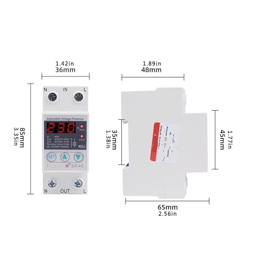 Relais de protection Rail Din SVP-912 40A 230V avec double affichage de tension - 3