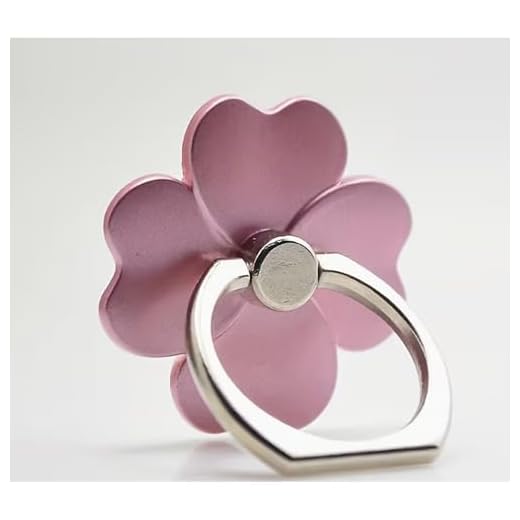 Cell Phone Ring Holder Flower Finger Ring Grip Stand 360° Rotation 180° Flip Universal Kickstand Compatible with All Smartphones(Pink)