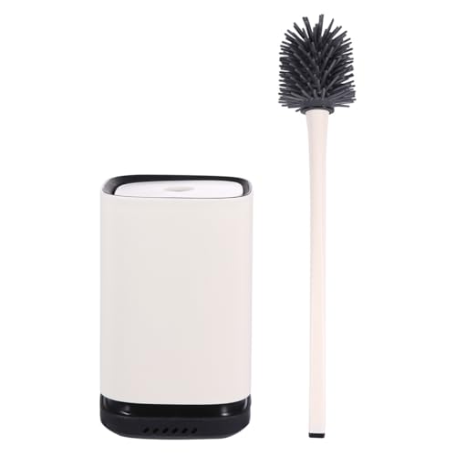 Lurrose シリコン製トイレブラシ 衛生的で耐久性あるプラスチック製ホルダー付き トイレ掃除用具 まりプ 抗菌設計で水切れ良好 家用掃除ツ