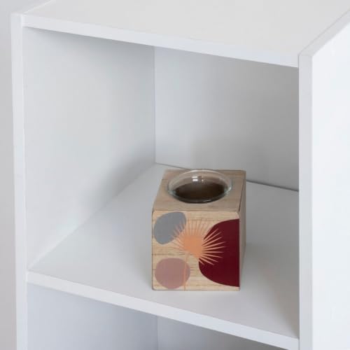 Miniatura 9 de Lolahome Estantería Librería Cubo Con 3 Estantes De Tablero De Laminado Color Blanco Para Despacho, Librería, Dormitorio O Despensa De 80x30x23 Cm