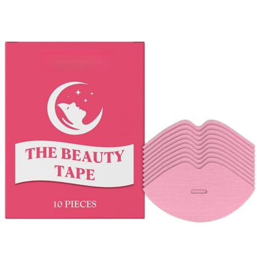 Beauty Tape,Beauty Sleep Mouth Patches for Sleeping with Hole,Overnight Lip Hydration Mask,Skin-Friendly Mouth Tape,Breathable Lip Masks,Pink M/outh Strips for Sleeping,Lip Hydration Tap/e(10 Pcs)