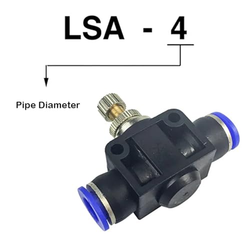 Accesorios neumáticos LSA6 tipo unión recta para regulación de flujo de aire 10 piezas 6