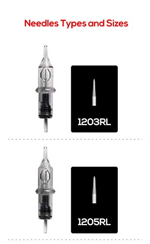 Aurora Cartridges Tattoo Needles 50 Pack, 3Rl, 5Rl, 7Rl, 9Rl, 11Rl #TOP5